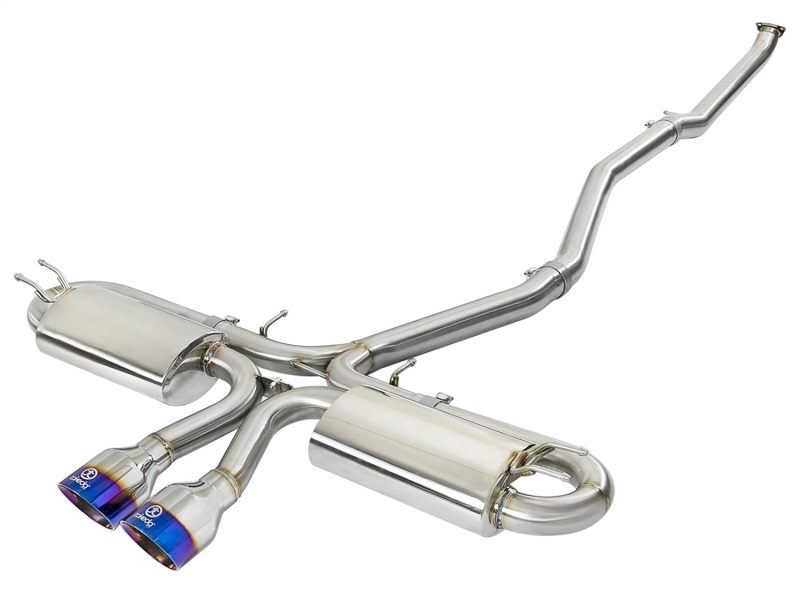 Honda Civic Performance Exhaust - Rear - aFe - Takeda 3in 304 SS Cat-Back - Blue - 1.5L - `17-`20