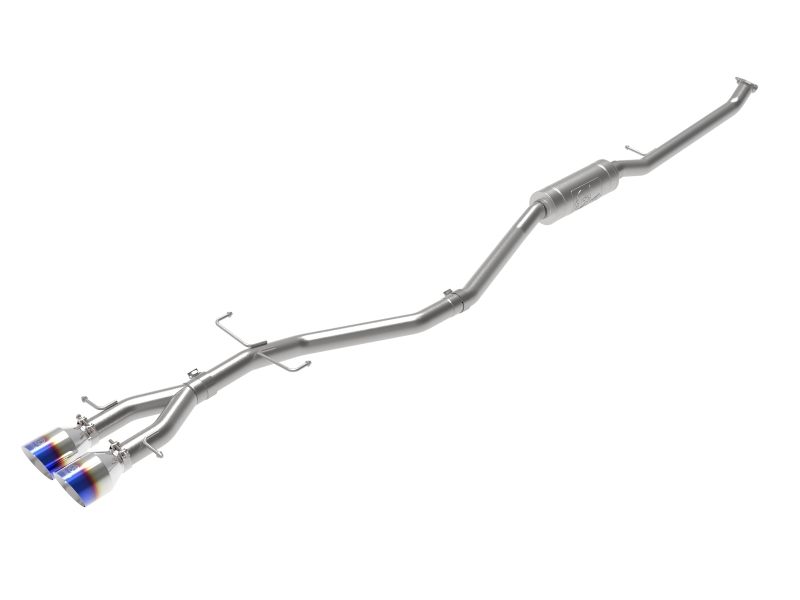Honda Civic Performance Exhaust - aFe - Takeda 2.5in 304SS Cat-Back with Blue Flame Tip - L4-1.5L (t) - `17-`20