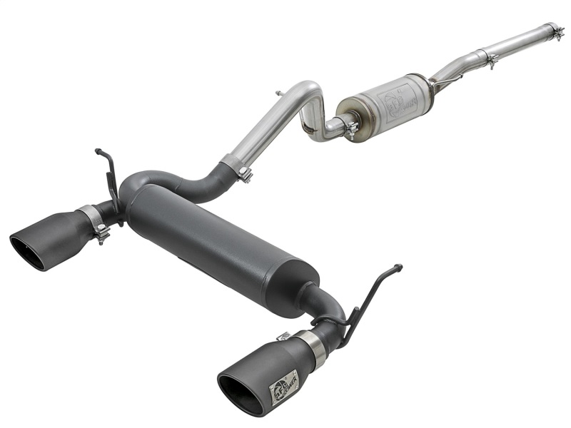 Jeep Wrangler JK Exhaust Cat Back - Rear - aFe - Rebel Series - Black - V6 3.6L/3.8L - `07-`18