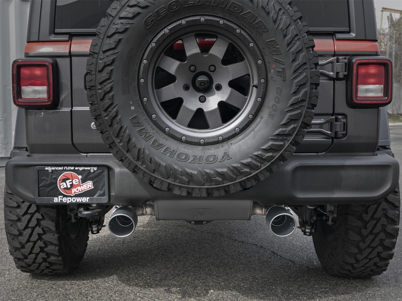 Jeep Wrangler JL Exhaust Axle Back - aFe - Rebel Series - Black - 3.6L - `18-`24