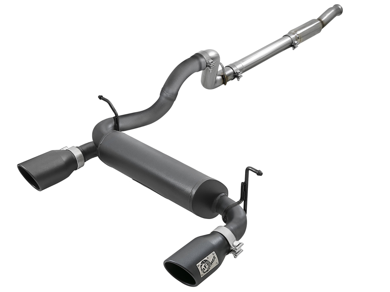Jeep Wrangler JL Cat-Back Exhaust - aFe - Rebel Series - Black - 2.0L - `18-`24