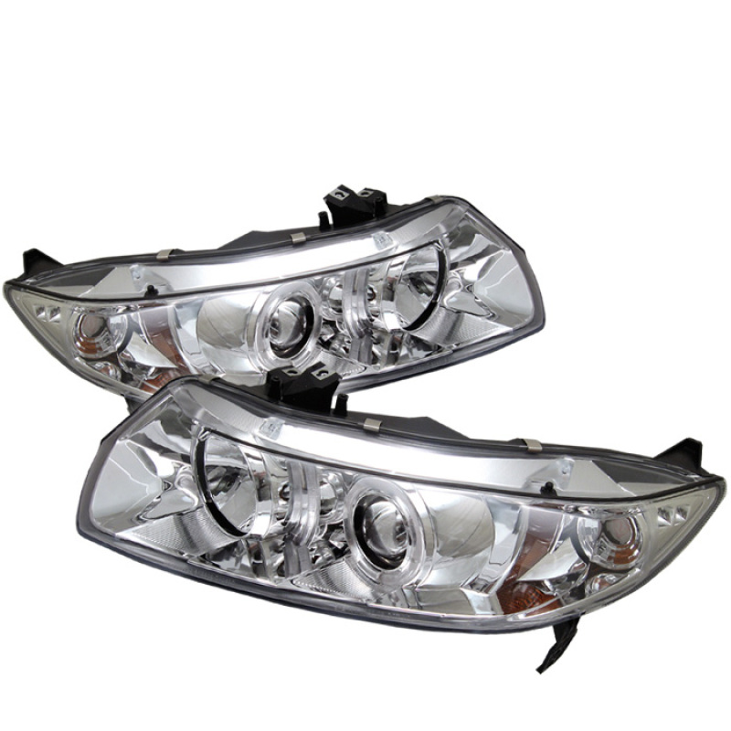 Honda Civic Headlights - SPYDER - Projector Headlights LED Halo - Chrome - `06-`08