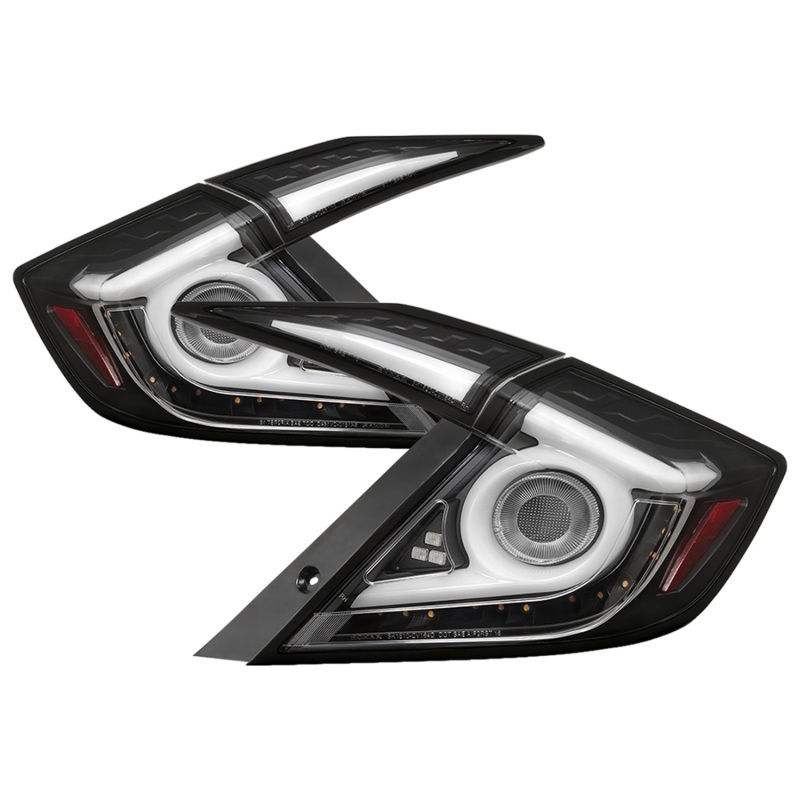 Honda Civic Tail Lights - Rear - SPYDER - Light Bar LED - Black - `16-`19