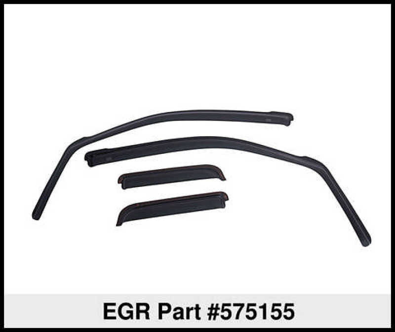 Jeep Wrangler JK In-Channel Window Visors - Set of 4 - Front + Rear - EGR - In-Channel - Matte Black - `07-`13