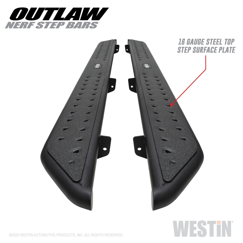Jeep Gladiator Nerf Bars - Westin - Outlaw - Textured Black - `20-`23