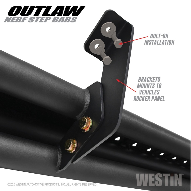 Jeep Gladiator Nerf Bars - Westin - Outlaw - Textured Black - `20-`23
