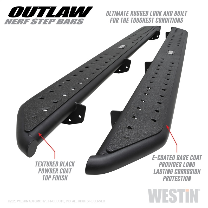 Jeep Gladiator Nerf Bars - Westin - Outlaw - Textured Black - `20-`23