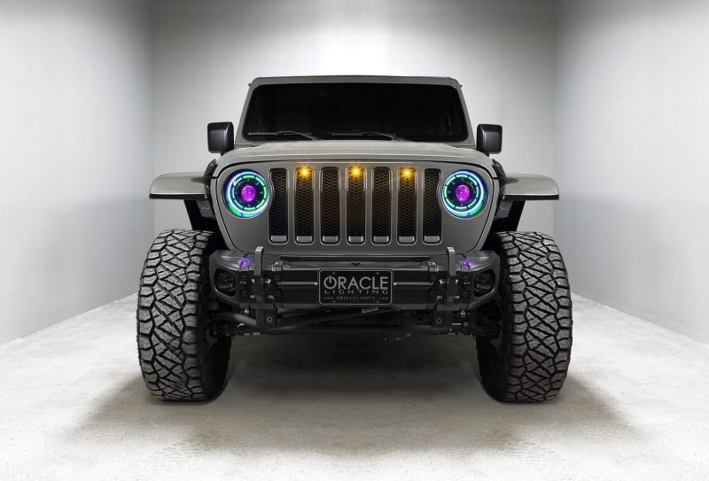 Jeep Gladiator Headlight Assemblies - ORACLE Lighting - Oculus Bi-LED Projector - ColorSHIFT