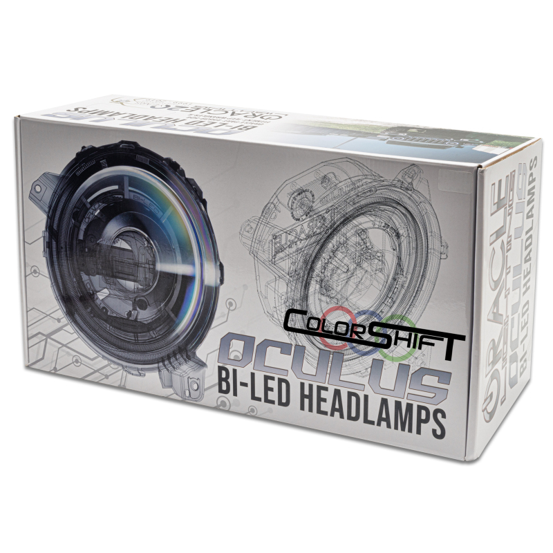 Jeep Gladiator Headlight Assemblies - ORACLE Lighting - Oculus Bi-LED Projector - ColorSHIFT