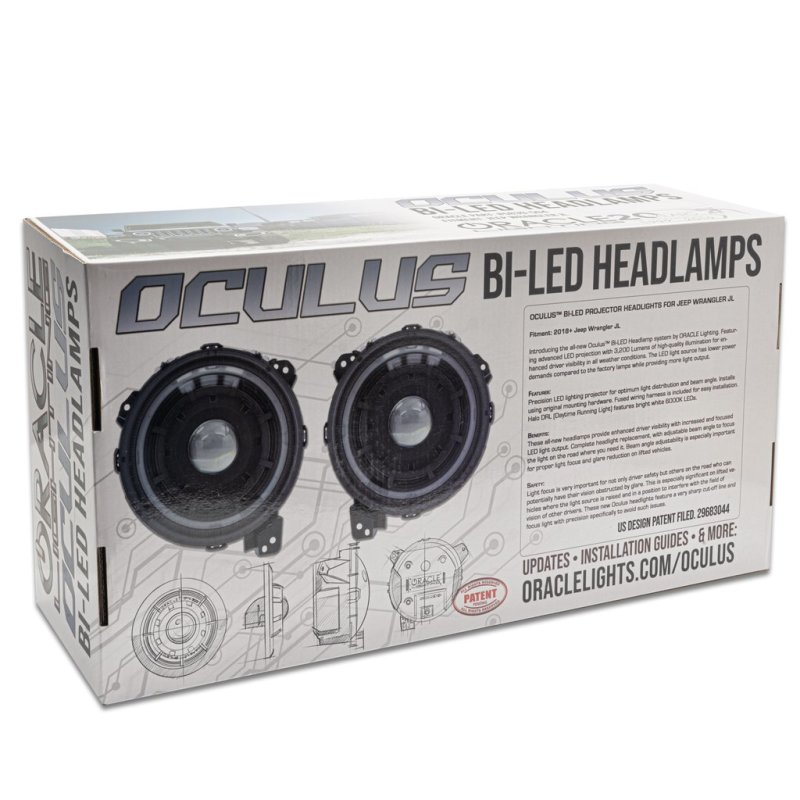 Jeep Gladiator Headlight Assemblies - ORACLE Lighting - Oculus Bi-LED Projector Headlights - Graphite Metallic