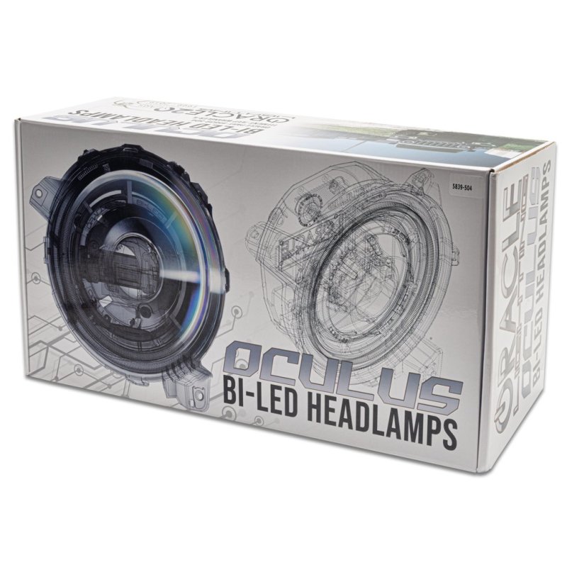 Jeep Gladiator Headlight Assemblies - ORACLE Lighting - Oculus Bi-LED Projector Headlights - Graphite Metallic