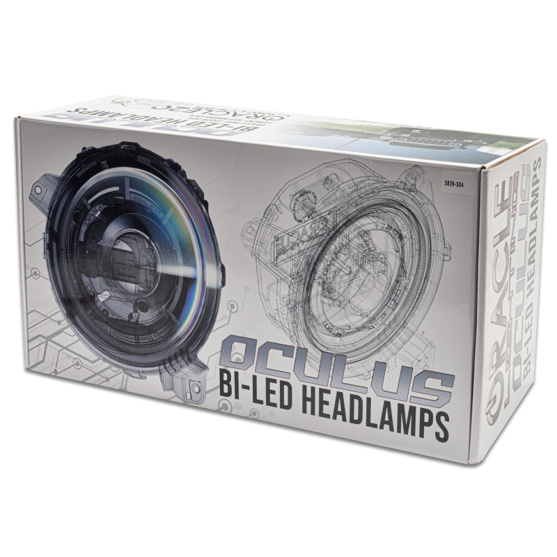 Jeep Gladiator Headlight Assemblies - ORACLE Lighting - Oculus Bi-LED Projector Headlights - Graphite Metallic