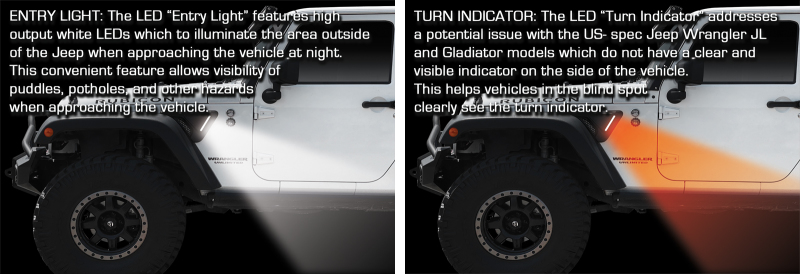 Jeep Wrangler JK Sidetrack LED Lighting System - Side - ORACLE Lighting - Matte Black