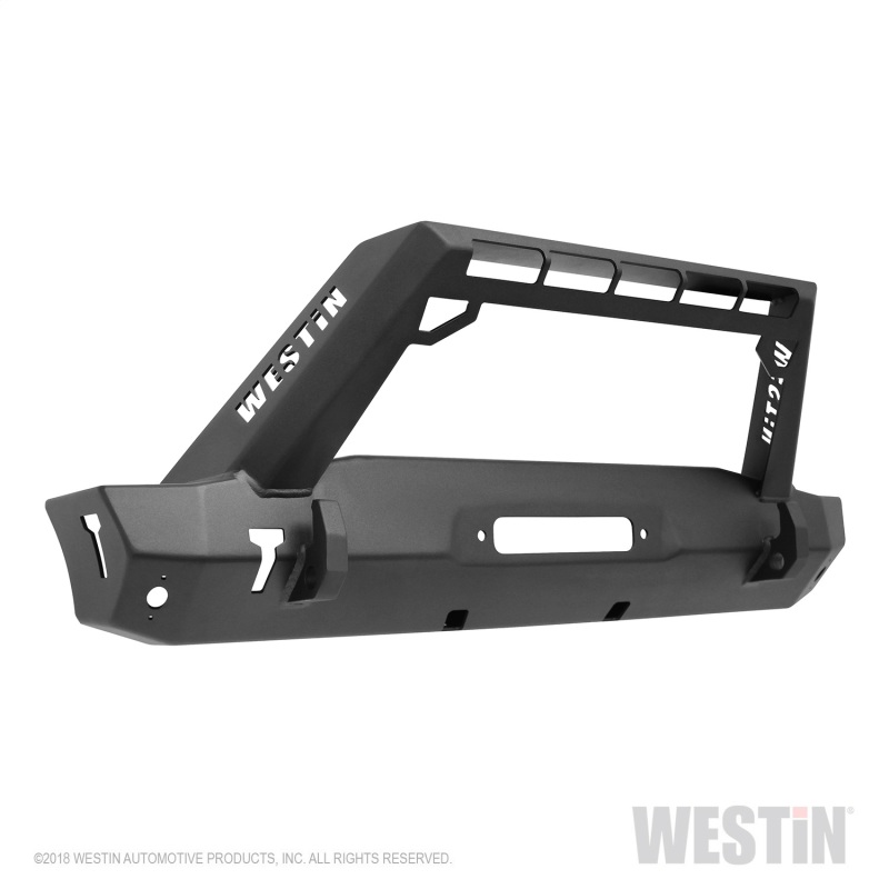 Jeep Wrangler JK WJ2 Stubby Front Bumper with LED Light Bar Mount - Front - Westin - Textured Black - `07-`18