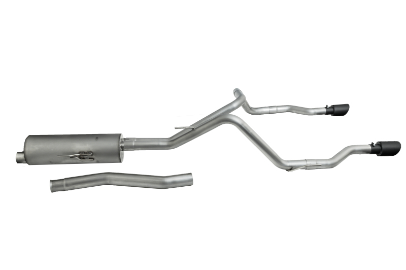 Jeep Gladiator Performance Exhaust - Rear - Gibson - Cat-Back Dual Split Exhaust - Black Elite - Black - 3.6L - `20-`22