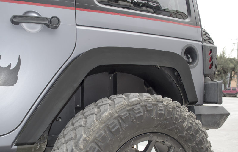 Jeep Wrangler JK Fender Liners - Rear - Go Rhino - Textured - Black - `07-`18