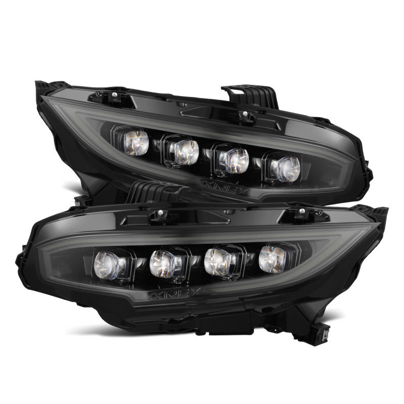 Honda Civic Headlights - AlphaRex - NOVA-Series LED Projector - Alpha-Black - `16-`21