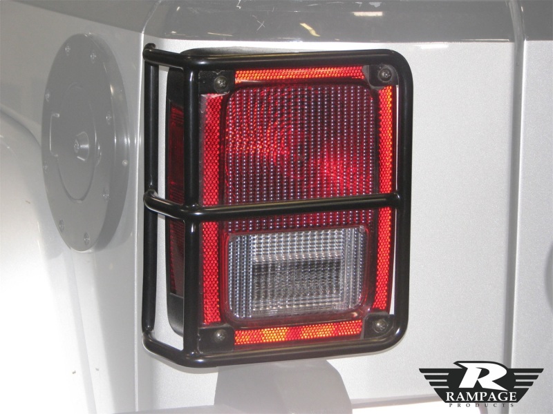 Jeep Wrangler JK Taillight Guards - Rear - Rampage - Black - `07-`18