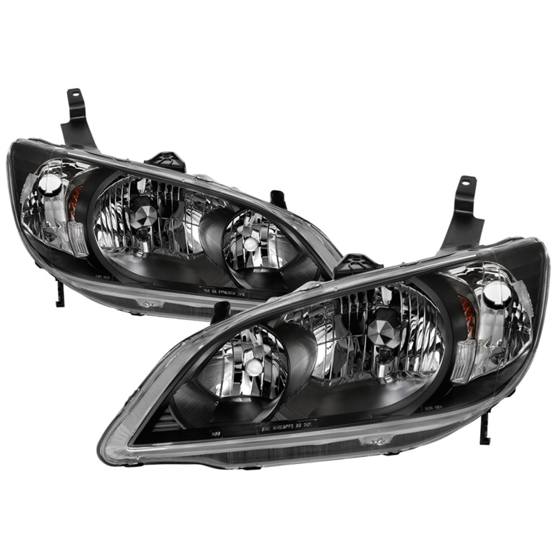 Honda Civic Headlights - SPYDER - OEM Style - Black - `04-`05