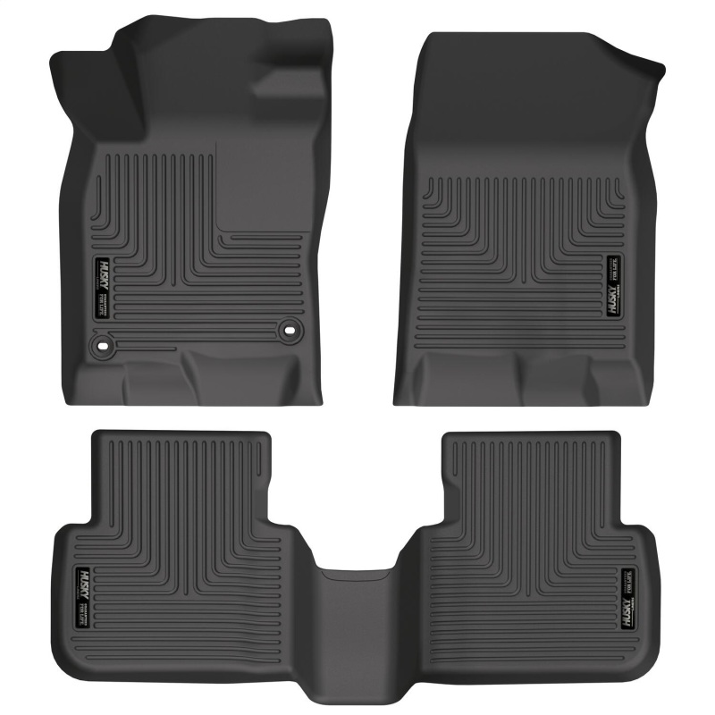 Honda Civic Floor Liners - Front & 2nd Seat - Husky Liners - WeatherBeater - Black - 2022+
