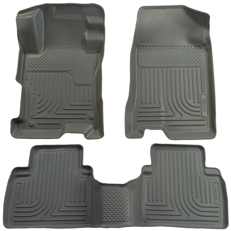 Honda Civic WeatherBeater Combo Floor Liners - Front & 2nd Seat - Husky Liners - WeatherBeater - Gray - `06-`11