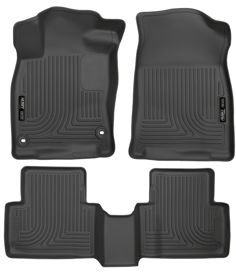 Honda Civic Floor Liners - Front and Second Seat - Husky Liners - WeatherBeater - Black - 2016
