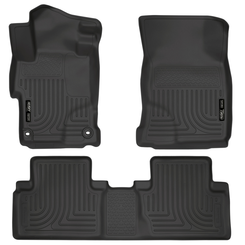 Honda Civic Floor Liners - Front & 2nd Seat - Husky Liners - WeatherBeater - Black - 2014
