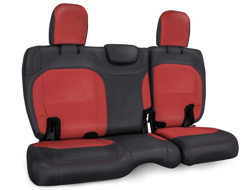 Jeep Wrangler JL Seat Covers - Rear - PRP Seats - Cloth Interior - Black/Red - `18-`24