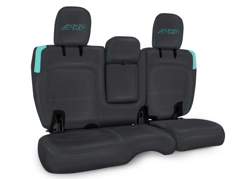 Jeep Wrangler JL Rear Seat Covers - Rear - PRP Seats - Black/Teal - 2018