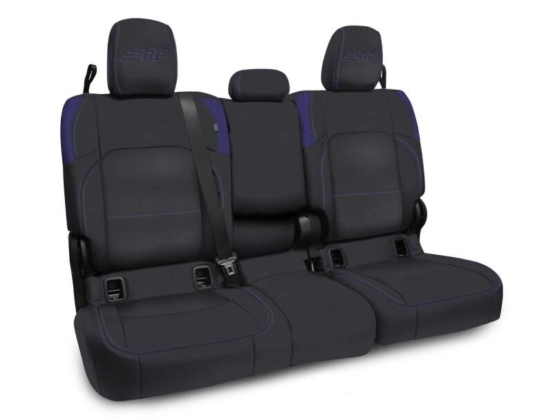Jeep Gladiator Rear Seat Covers - PRP Seats - With Armrest - Black/Purple - 2020