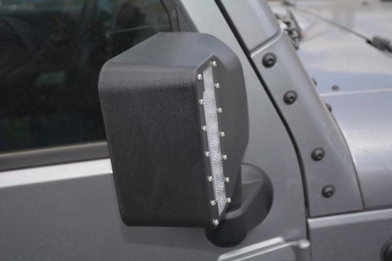 Jeep Wrangler JK Mirror Housings - DV8 Offroad - LED - Black - `07-`18
