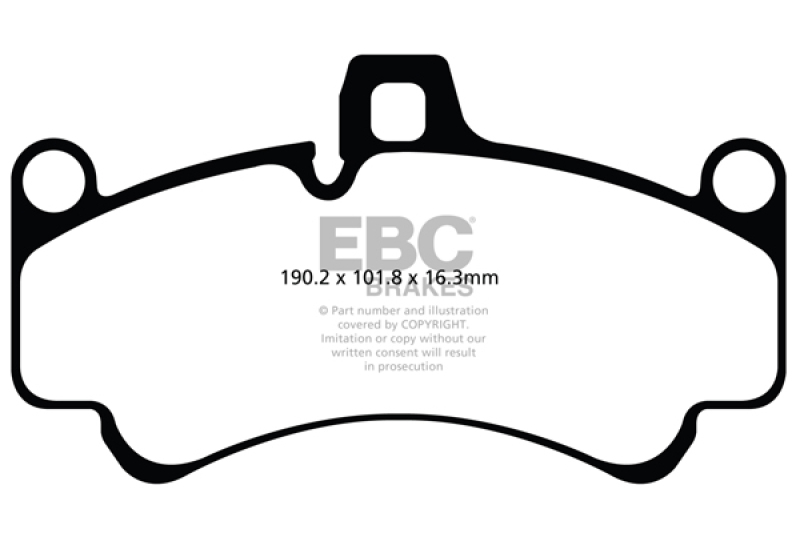 Porsche 911 Brake Pads - Front - EBC - Redstuff - 3.6L Twin Turbo - `01-`03