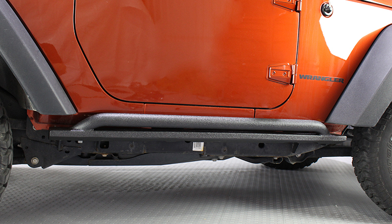 Jeep Wrangler JK Rock Slider - Fishbone Offroad - Black Textured Powdercoat - `07-`18