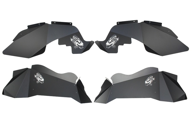 Jeep Wrangler JK Inner Fender Kit - Front + Rear - Fishbone Offroad - Logo - Black - `07-`18