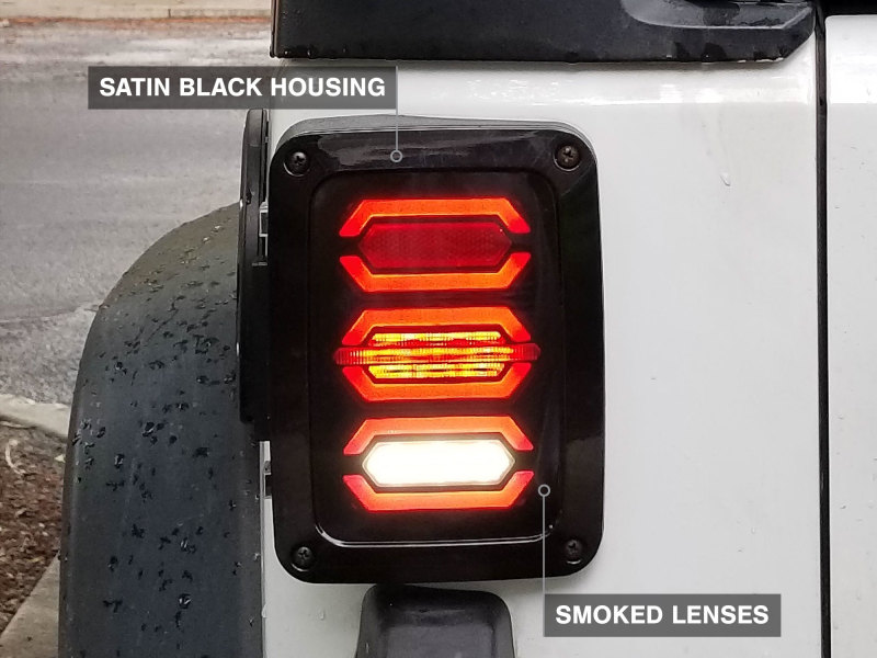 Jeep Wrangler JK LED Taillights - Raxiom - Black - `07-`18