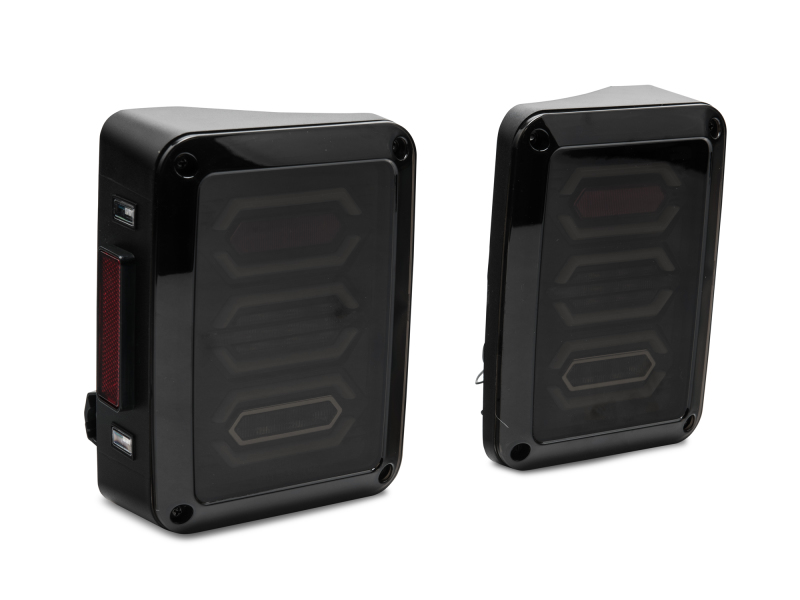 Jeep Wrangler JK LED Taillights - Raxiom - Black - `07-`18