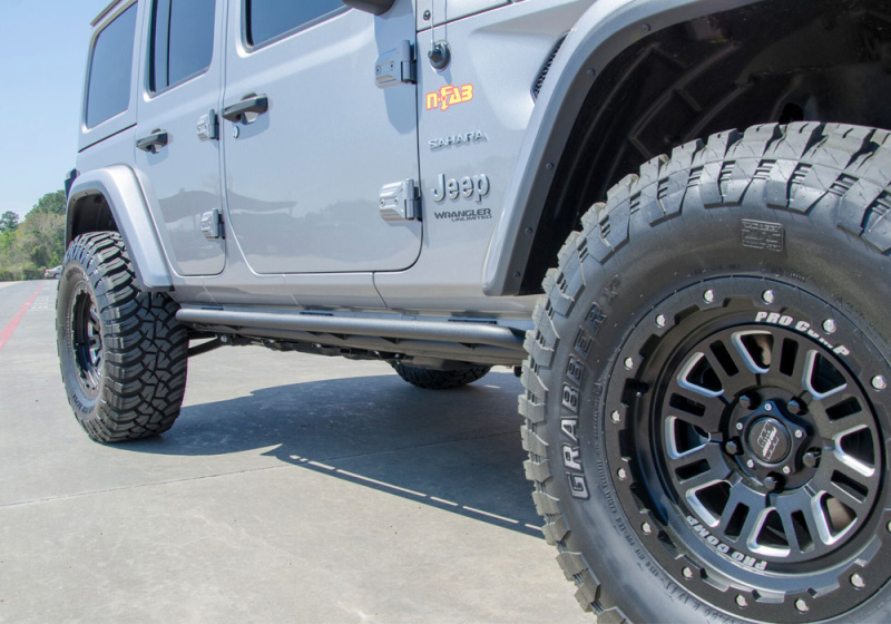 Jeep Gladiator RKR Rails - N-Fab - Cab Length (2 Steps per Side) - Textured Black - `20-`24