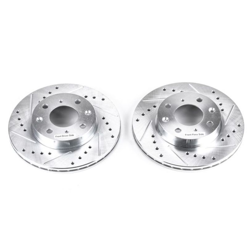 Honda Civic Brake Rotors (2) - Front - PowerStop - Evolution Drilled & Slotted - `88-`91