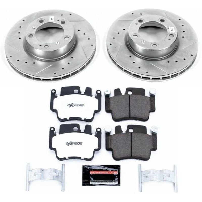 Porsche 911 Brake Kit - Front - PowerStop - Drilled & Slotted Rotors + Carbon-Fiber Ceramic Pads - `99-`05