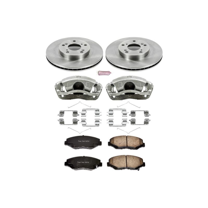 Honda Civic Brake Kit - Front - PowerStop - Autospecialty Rotors + Evolution Ceramic Pads + Non-coated Calipers - `13-`21
