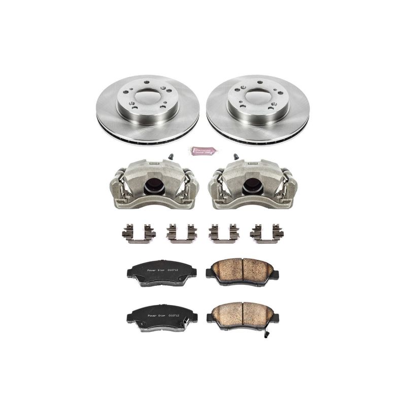 Honda Civic Brake Kit - Front - PowerStop - Autospecialty Rotors + Evolution Ceramic Pads + Calipers - `04-`05