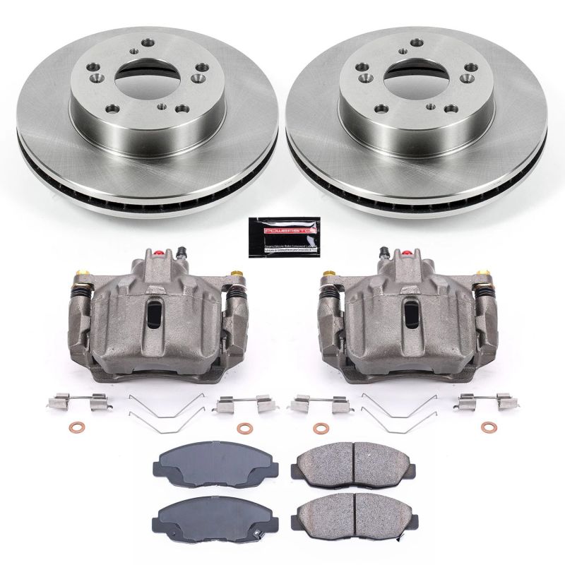Honda Civic Brake Kit - Front - PowerStop - Autospecialty Rotors + Evolution Ceramic Pads + Replacement Calipers - `12-`15
