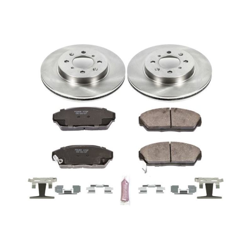 Honda Civic Brake Kit - Front - PowerStop - Autospecialty Rotors + Z17 Evolution Plus Ceramic Pads - `90-`93