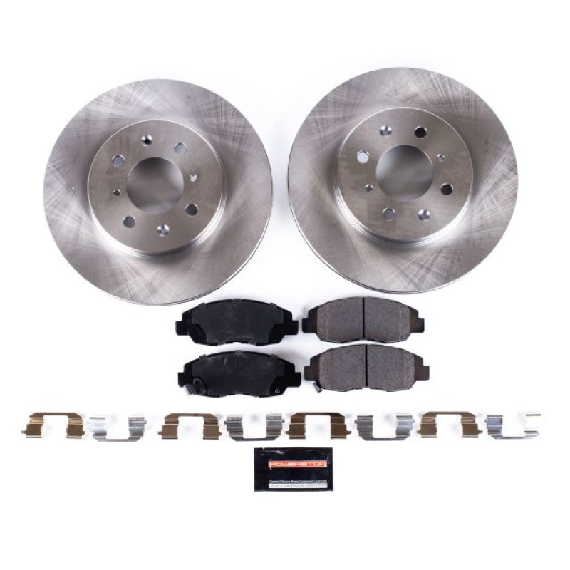 Honda Civic Brake Kit - Front - PowerStop - Autospecialty Rotors + Z17 Evolution Plus Ceramic Pads - `96-`05