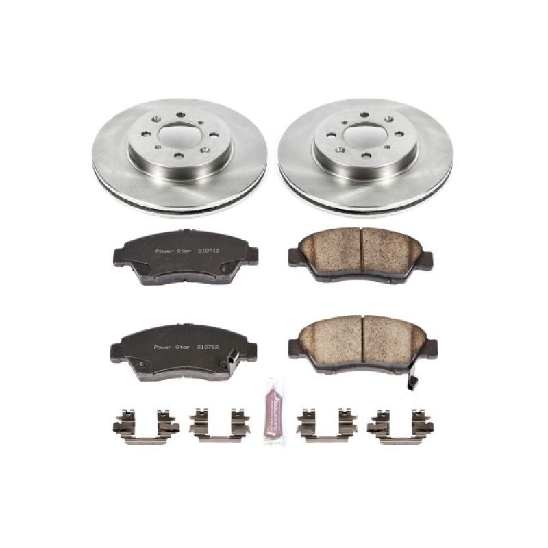 Honda Civic Brake Kit - Front - PowerStop - Autospecialty Rotors + Z17 Evolution Plus Ceramic Pads - `93-`95