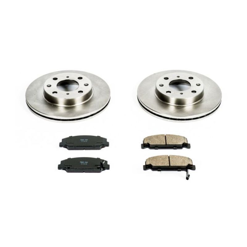 Honda Civic Brake Kit - Front - PowerStop - Autospecialty Rotors + Z17 Evolution Plus Ceramic Pads - `90-`00