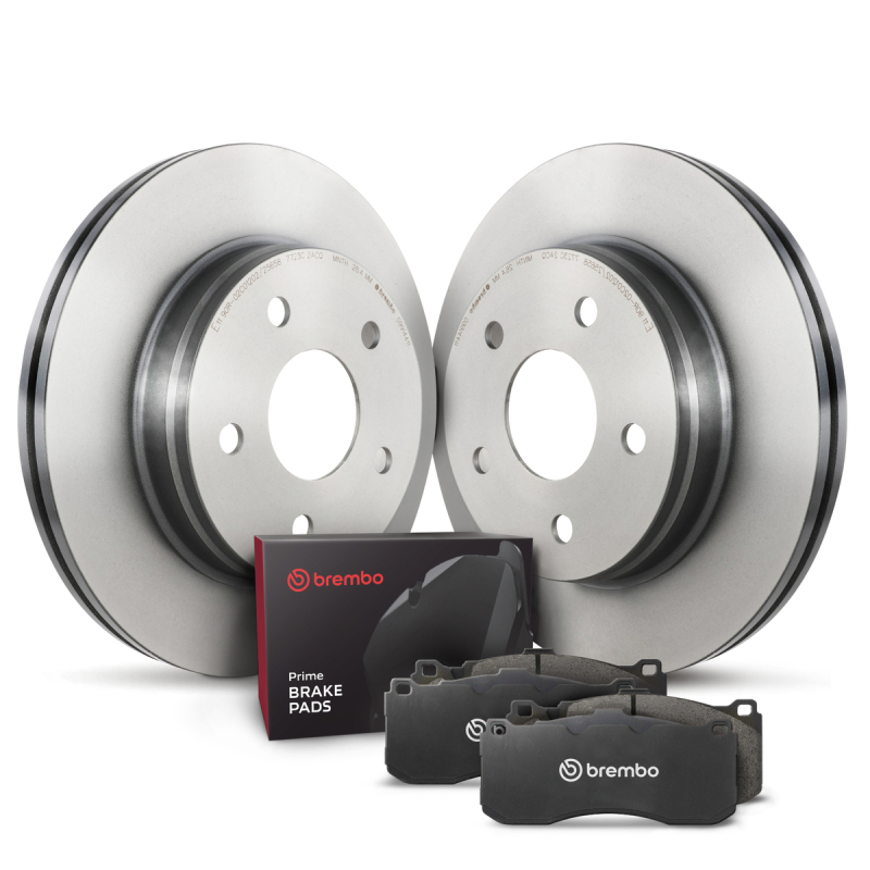 Jaguar F-TYPE Brake Pads + Brake Rotors - Front - Brembo - Premium - Coated - Low-Met - '14 - '23