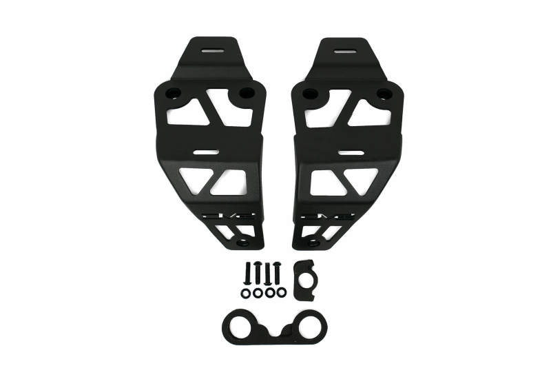 Jeep Gladiator Light Bar Mounts - Cowl/A-pillar - DV8 Offroad - Dual Pod Light Mounts - Micro-texture black - `20-`22