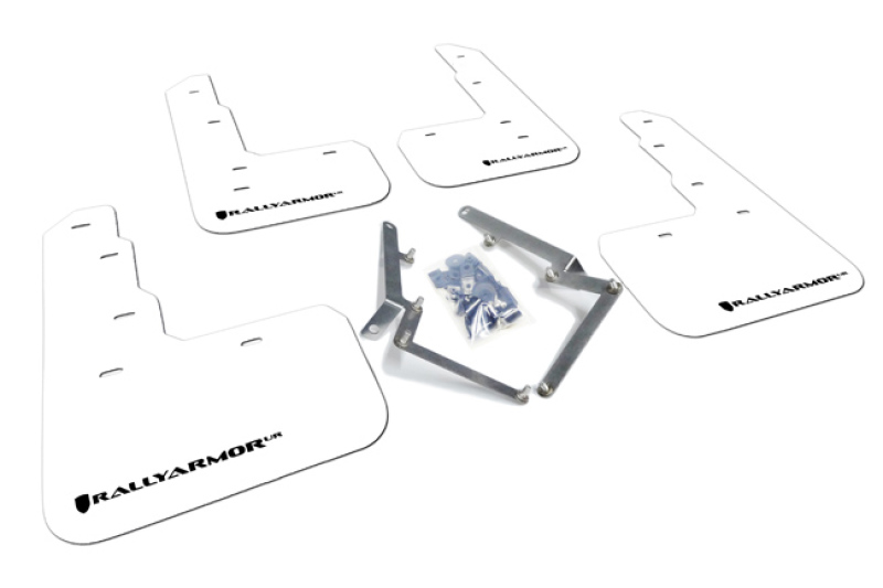 Honda Civic Mud Flap Kit - Rally Armor - UR - White with Black Logo - `17-`22