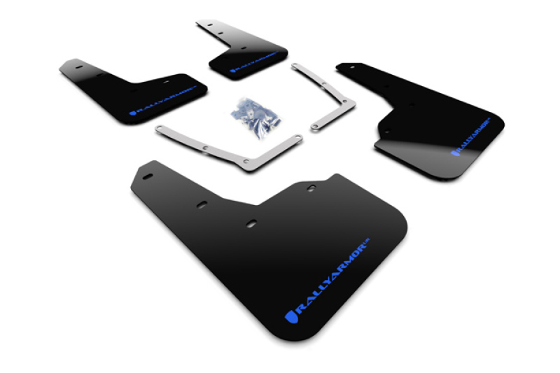 Honda Civic Mud Flap Kit - Rally Armor - UR - Black/Blue Logo - `16-`21